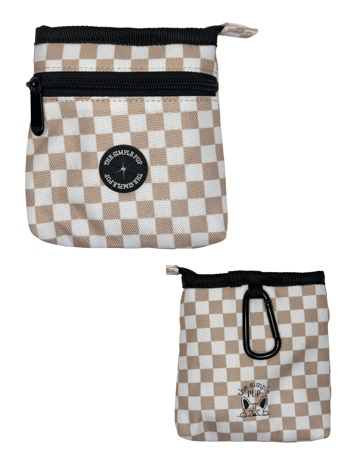 Pup Pouch - Beige Checkered