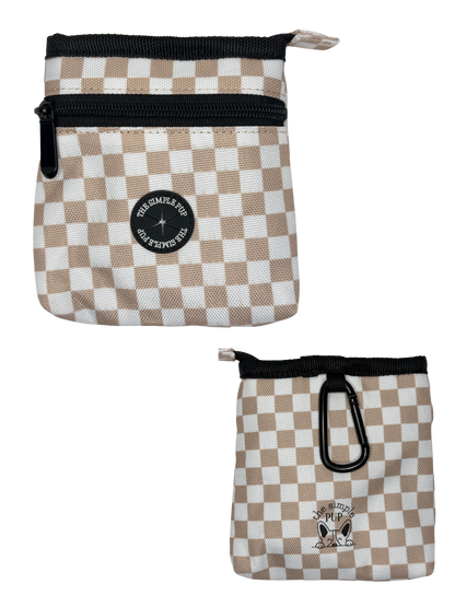 Pup Pouch - Beige Checkered