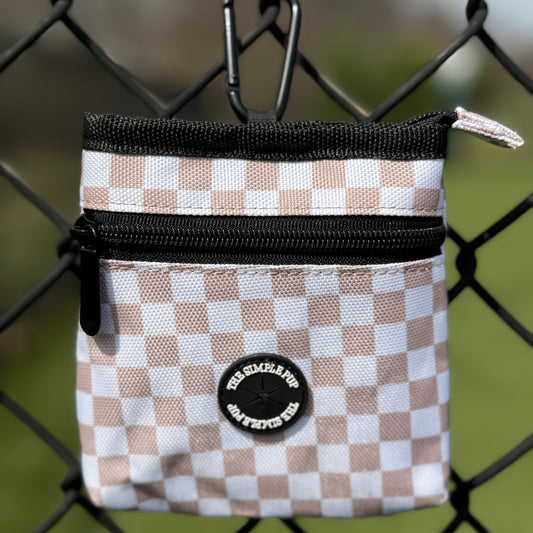 Pup Pouch - Beige Checkered