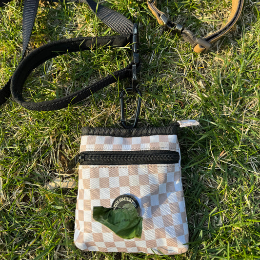 Pup Pouch - Beige Checkered